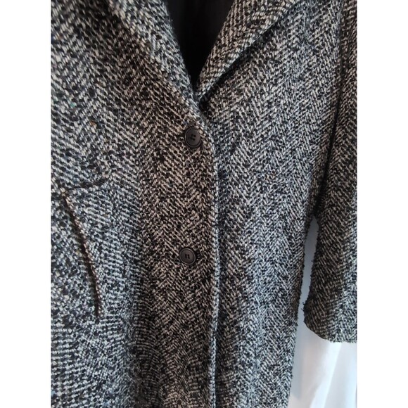 Vintage New York Girl Gray Coat Women's Size 7 Shell Tweed Polyester Lining - Picture 4 of 13
